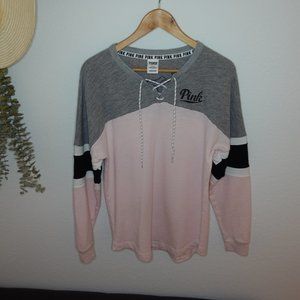 VICTORIA'S SECRET- PINK- Lace up Sweater